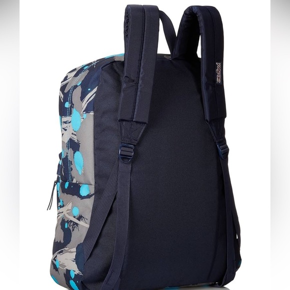 JanSport Superbreak Backpack - Mammoth Blue Super Splash / 16.7H x 13W x 8. - Picture 3 of 7